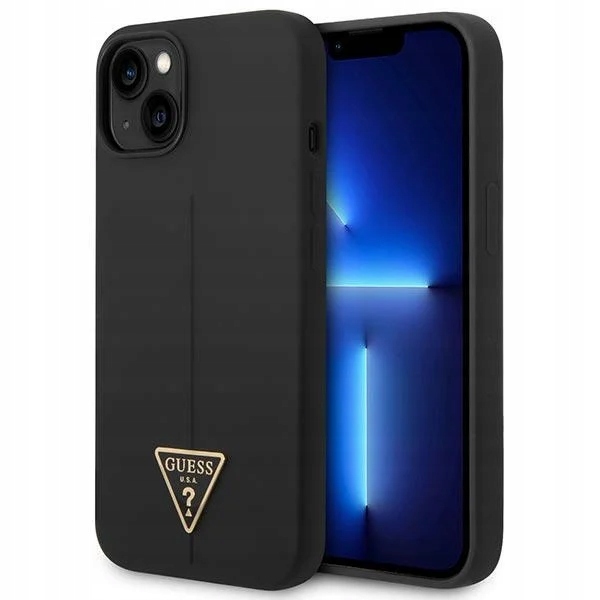 Guess Silicone Pouzdro Silikonové Matné Pro Iphone 14 Plus 15 Plus Černé