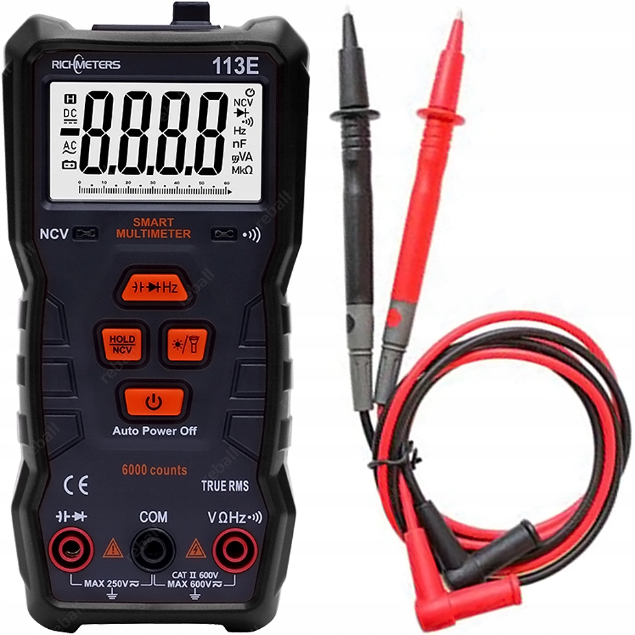 MULTIMETR RĘCZNY CYFROWY RICHMETERS RM113E MIERNIK NAPIĘCIA PRĄDU ...