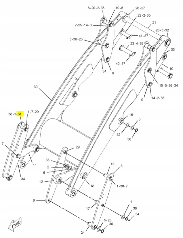 SWORZEN CVA SILOWNIKA PRZECHYLU RAMIENIA CAT 428 E Machine type Backhoe loader