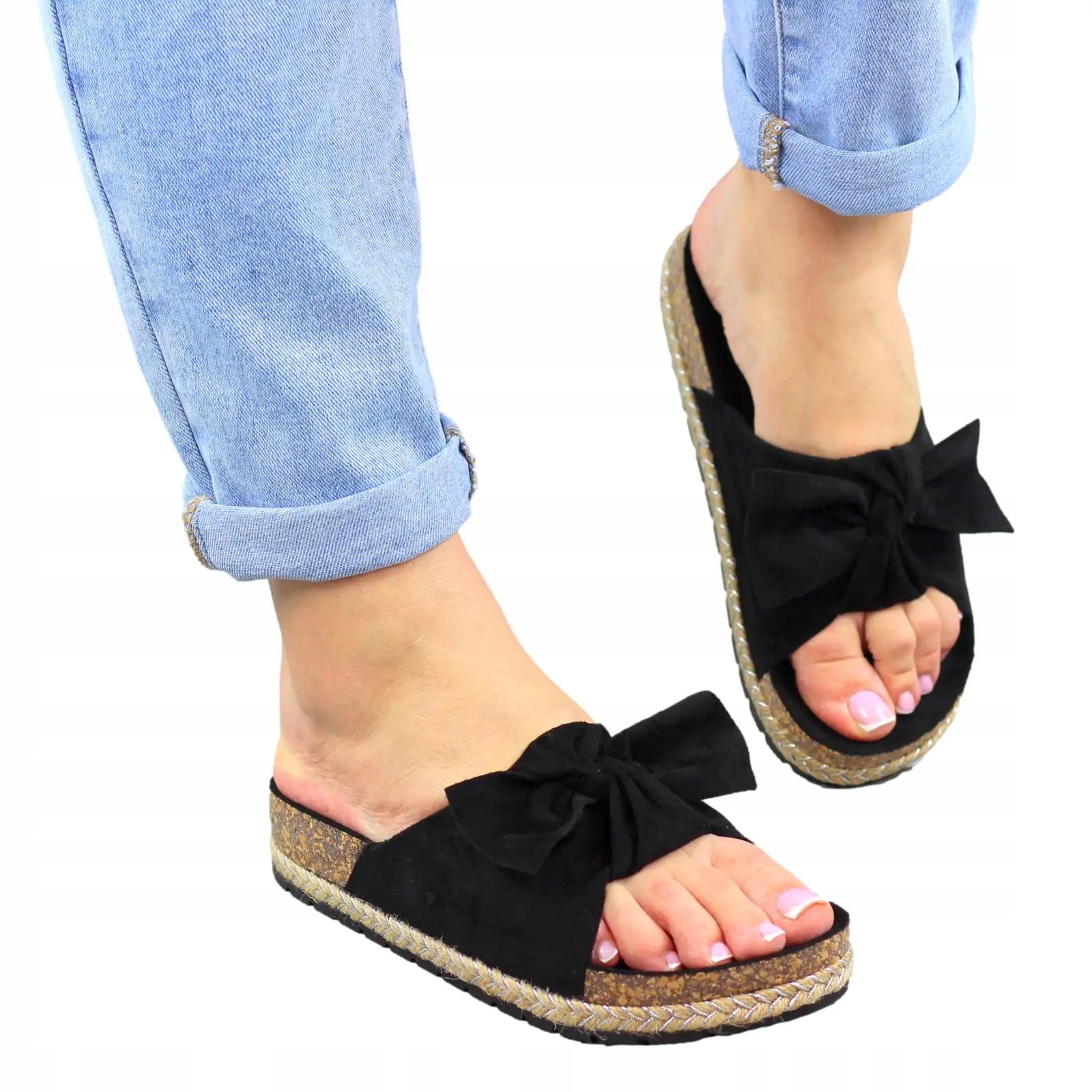 ZAMSZOWE SOLIDNE PROFILOWANE KLAPKI KOKARDA BLACK7