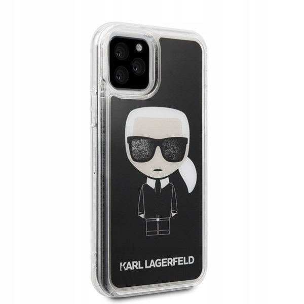 Etui Karl Lagerfeld Iconic Glitter na iPhone 11 Pro czarne Karl Lagerfeld