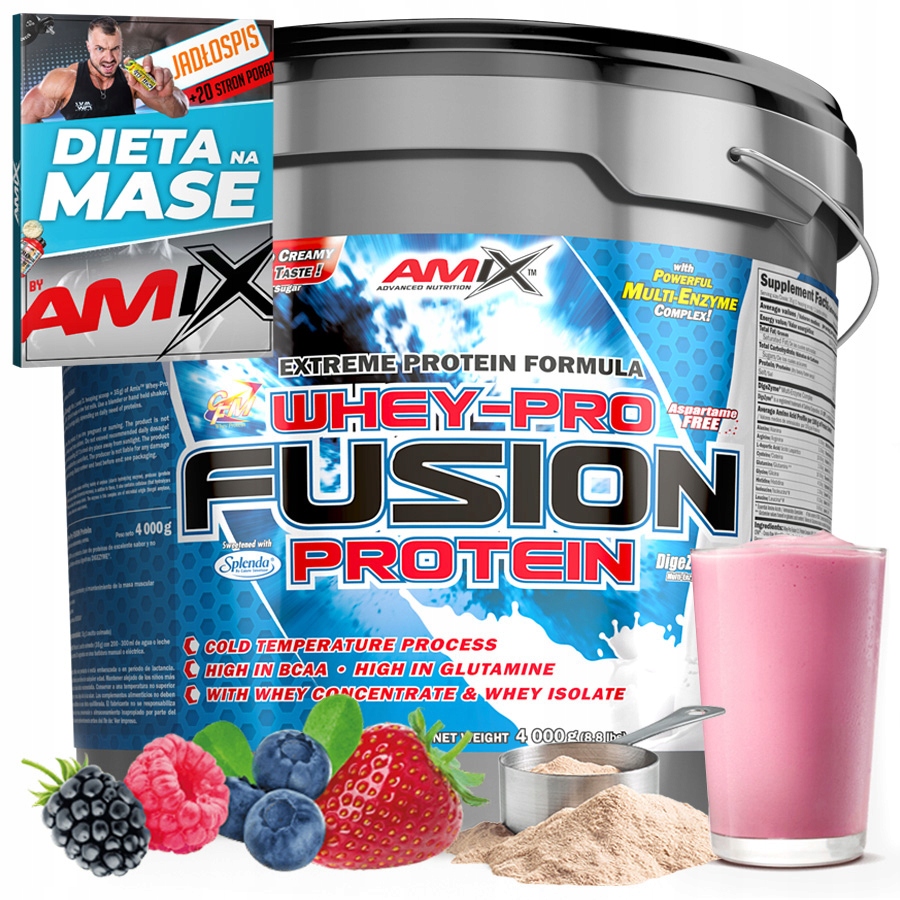 Syrovátkový protein doplněk stravy Wpc Wpi izolát Cfm 4 kg 114 porcí lesní ovoce