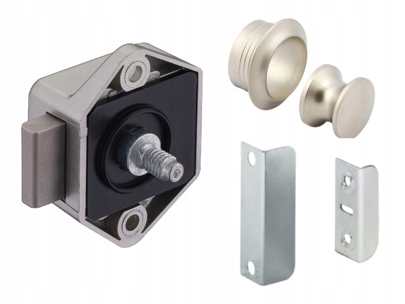 

Zamek meblowy do przyczepy push-lock mini srebrny