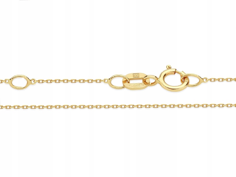 

Złoty łańcuszek 585 ankier z regulacją 45cm