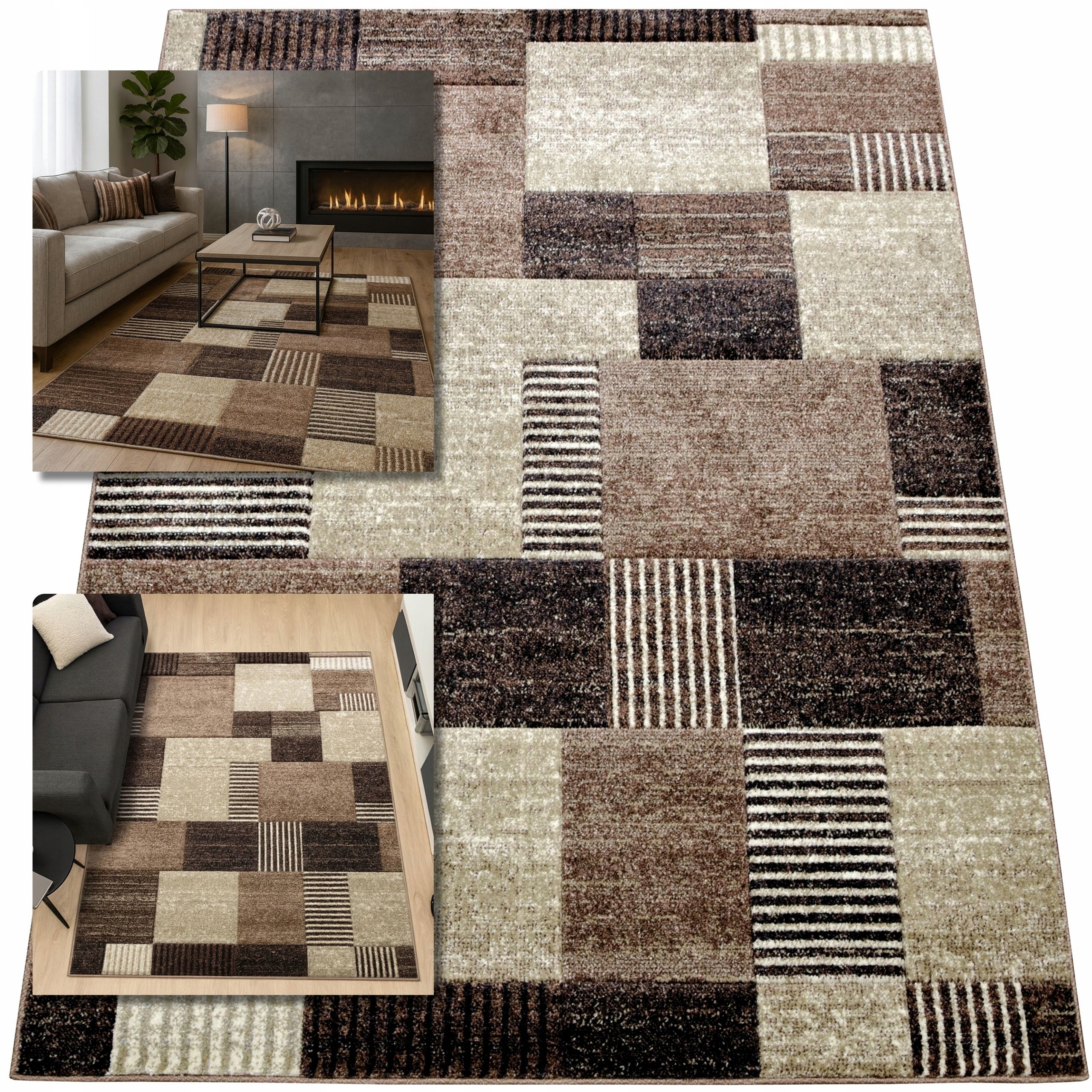 Koberec 200x300 Romantic Hnědý Koberec Do Obývacího Pokoje Loft Koberec Moderní