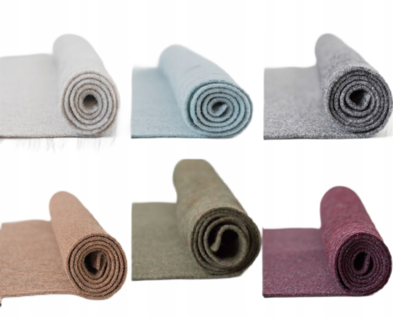 Plst vlněný 2mm Sada Melír 30x30cm 6 barev