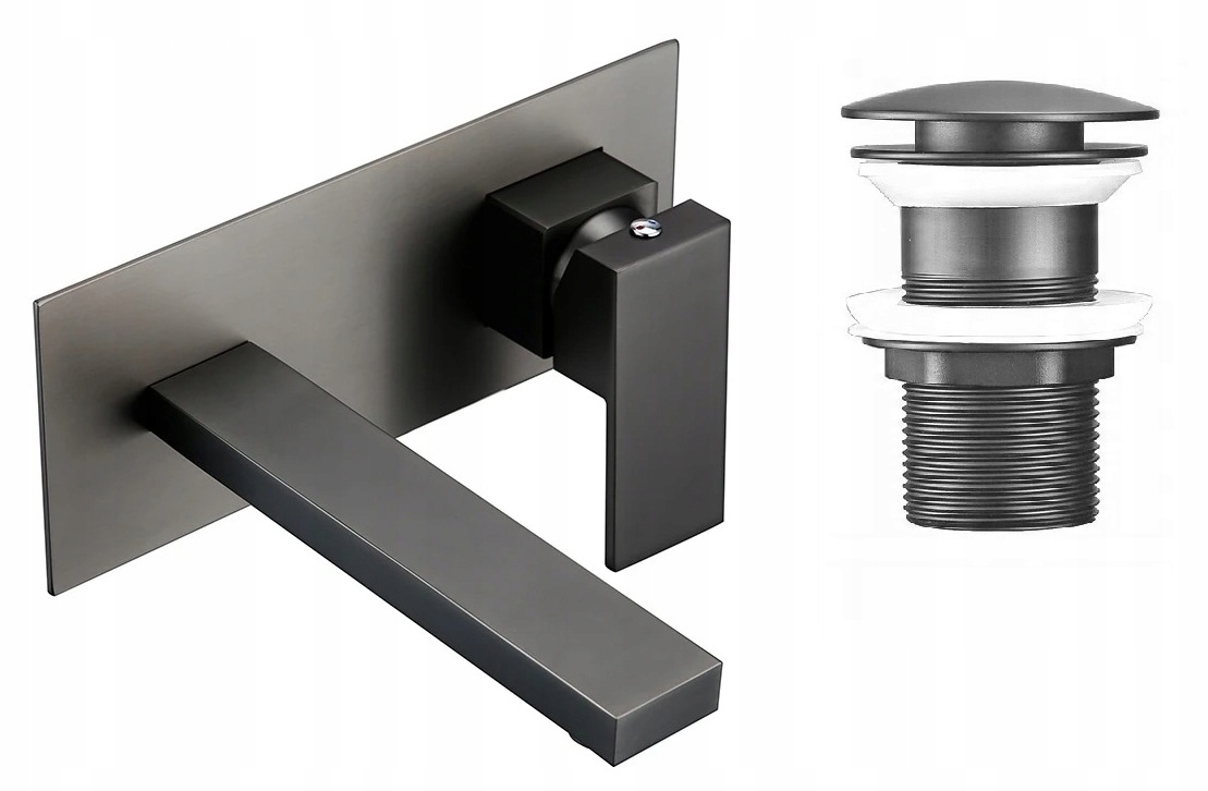 Podomietková umývadlová batéria Gun Grey Premium Šedá Klik Klak