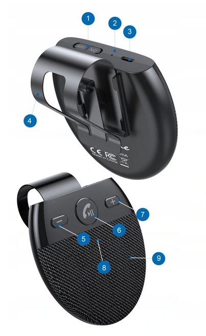 ZESTAW GŁOŚNOMÓWIĄCY MBG LINE BT 5.0 AUTOSTART PL Zasięg połączenia 10 m