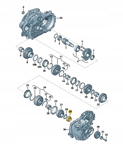 NOWA ORYGINALNA TULEJA SKRZYNI BIEGÓW 0A4311375B Rodzaj skrzyni Manualna