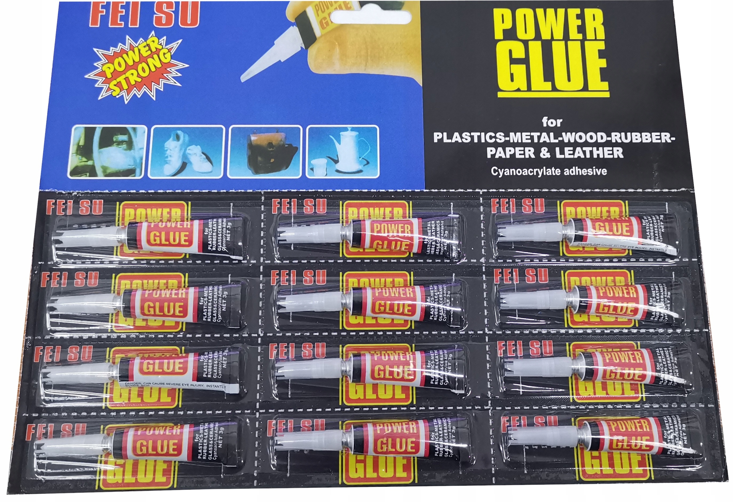 Klej Power Glue Extra Mocny zestaw 12 sztuk Strong