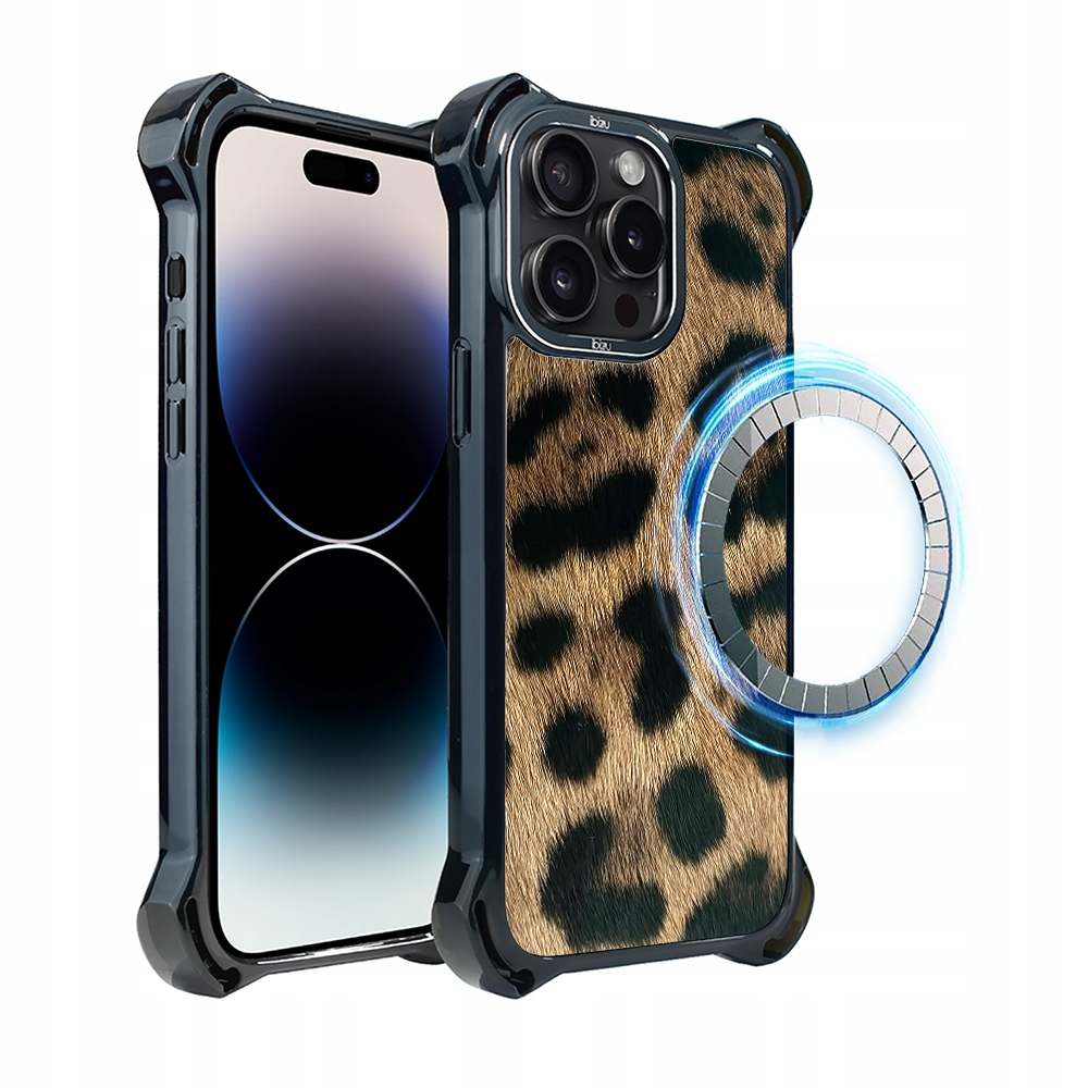 Pouzdro Ibizu DropGuard Ultra s MagSafe pro iPhone 14 Pro Max, leopardí
