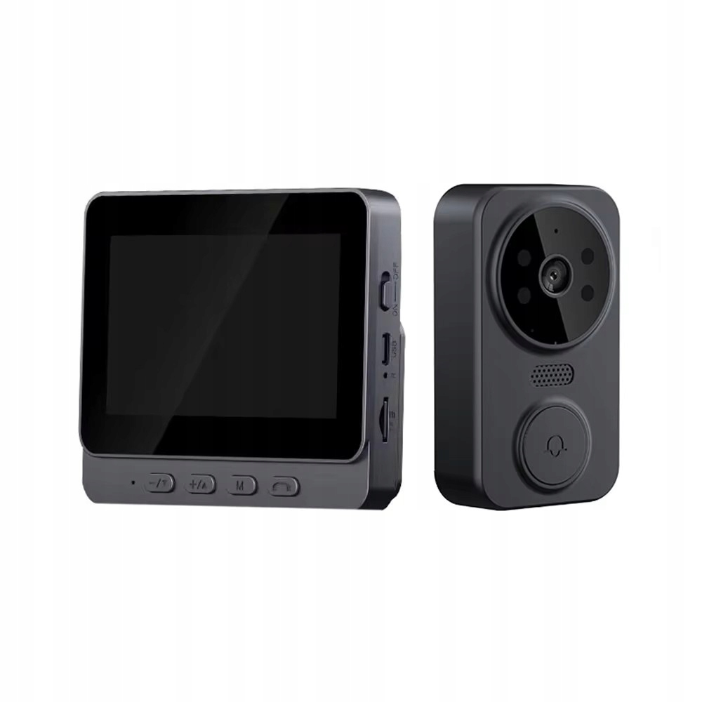 Bezdrátový videozvonek s kamerou, 4.3'' Hd obrazovka, Wi-Fi 2,4G