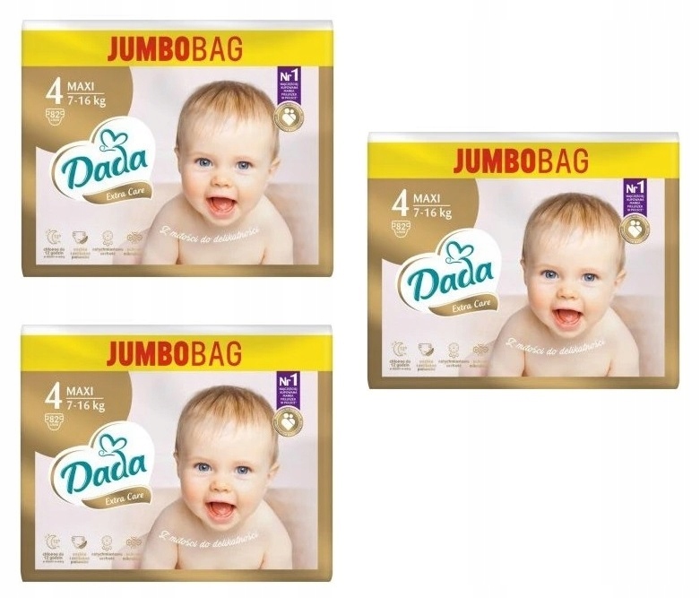 Pieluszki Dada Extra Care Rozmiar 4 Jumbobag 3x82 246 szt.