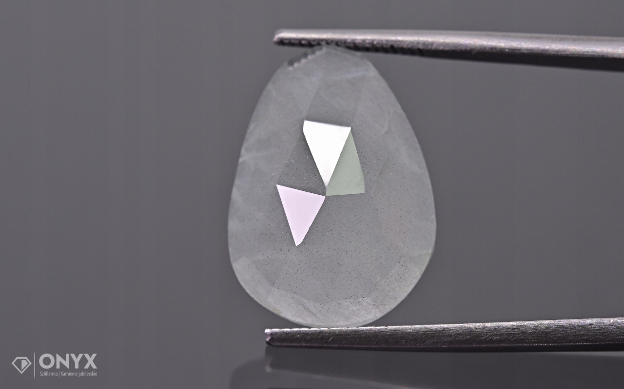 Akvamarín fasetovaná nepravidelná rozeta 18,5x13,5