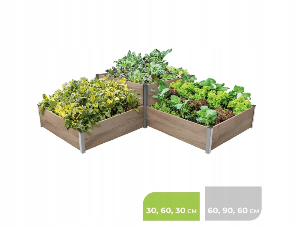 Modulární vyvýšený záhon zahradní bedna 207x207x30i60H