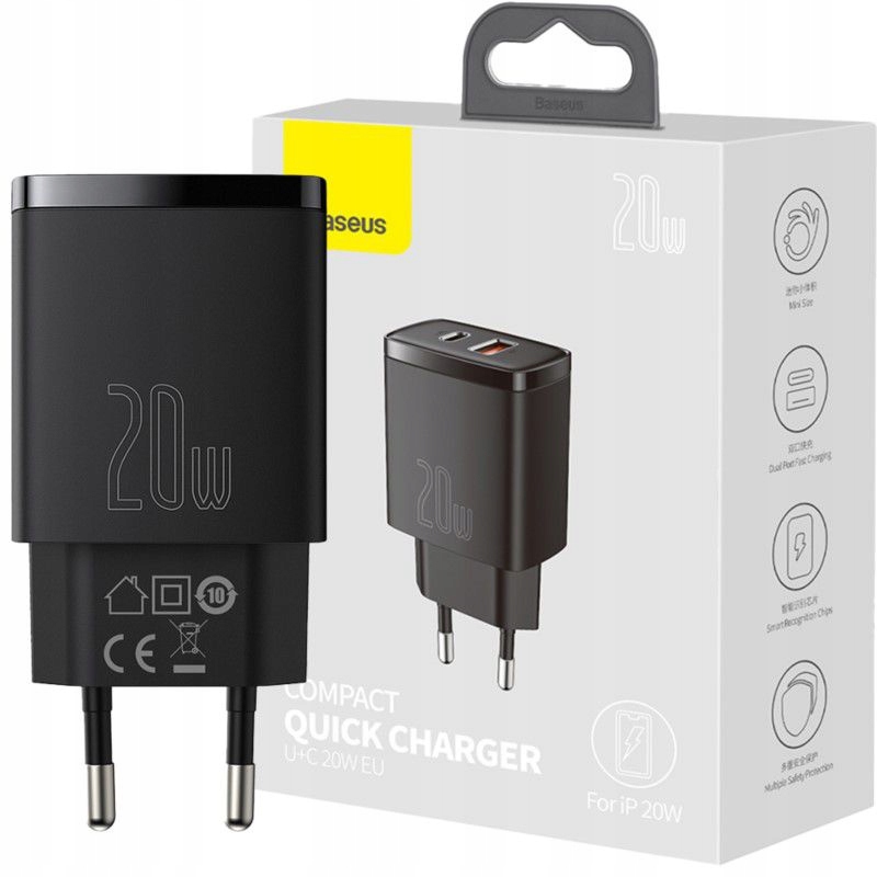 BASEUS ŁADOWARKA SIECIOWA USB PD QC 3.0 20W