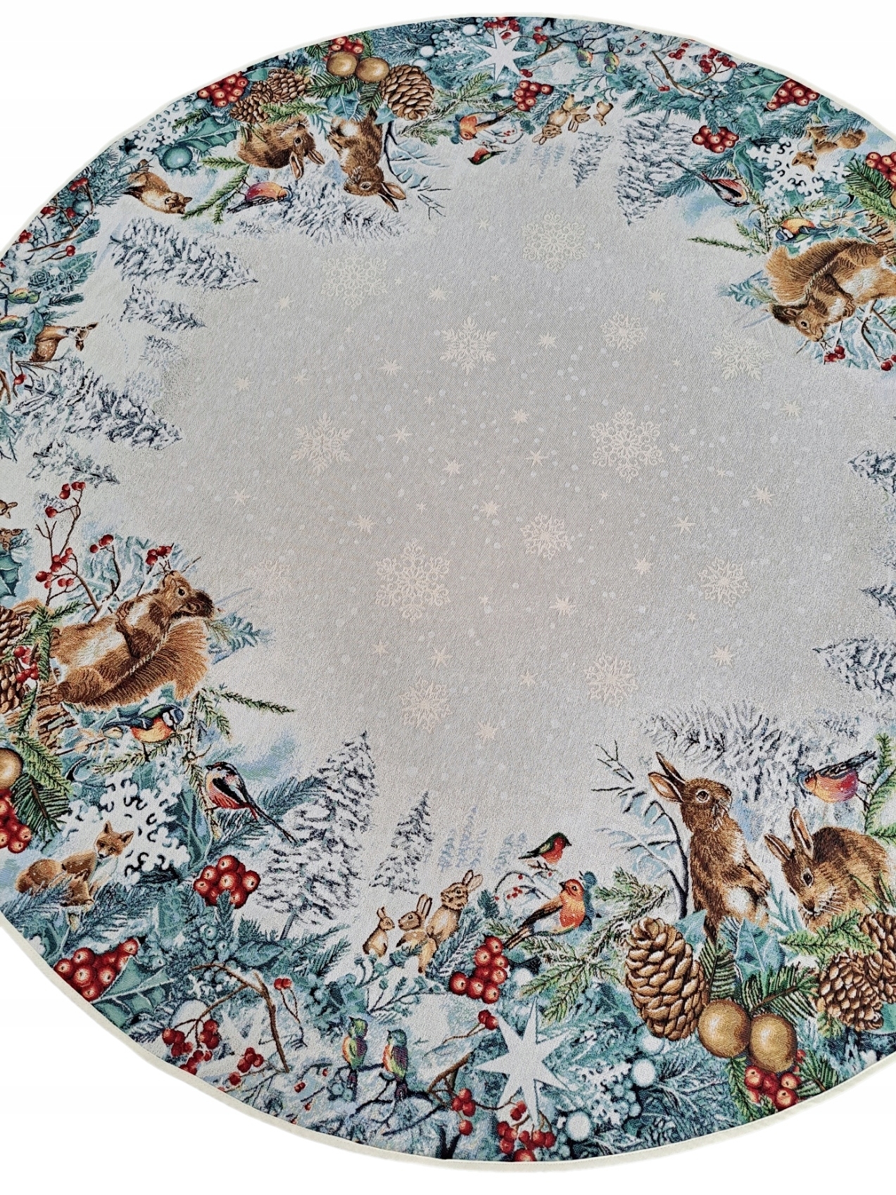 Ubrus kulatý 140 cm s lesními zvířátky V12
