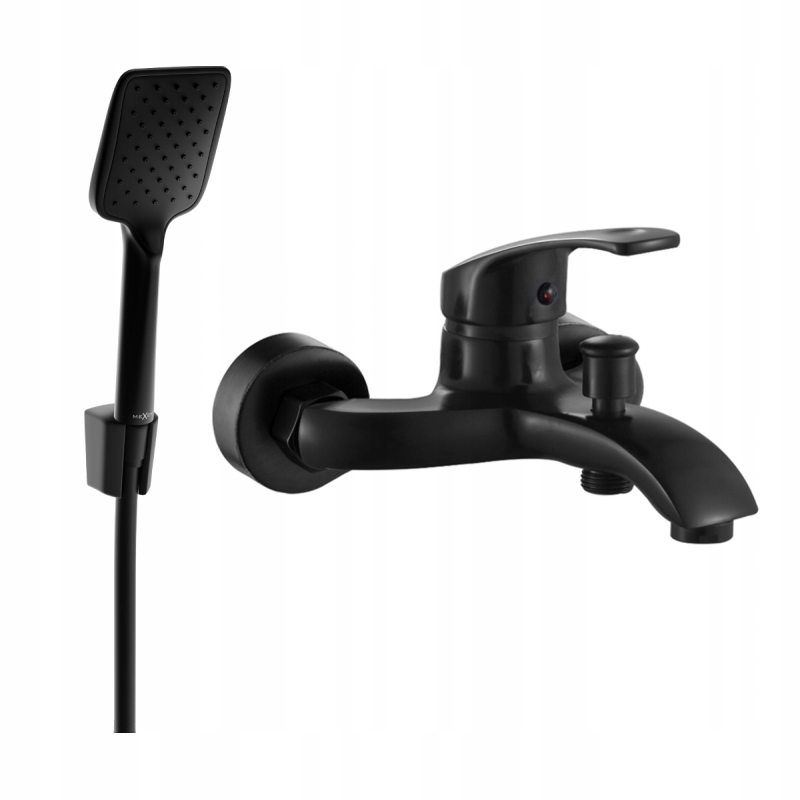 Mexen Fabia R62 vaňová batéria so sprchovacím setom, čierna 74653R62-70