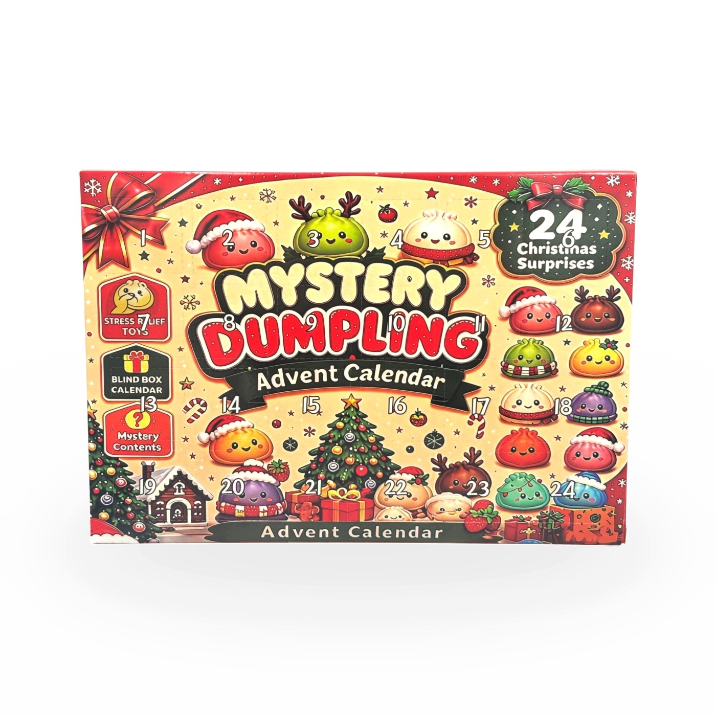 Адвент-календарь 2026, 24 праздничные мялки Squishy Dumpling — фото 6