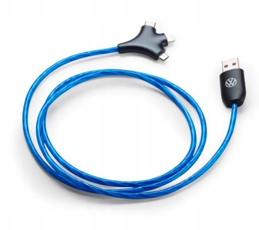Originální Vw Usb-a kabel Apple/micro/USB-C svítící 5H0087703E