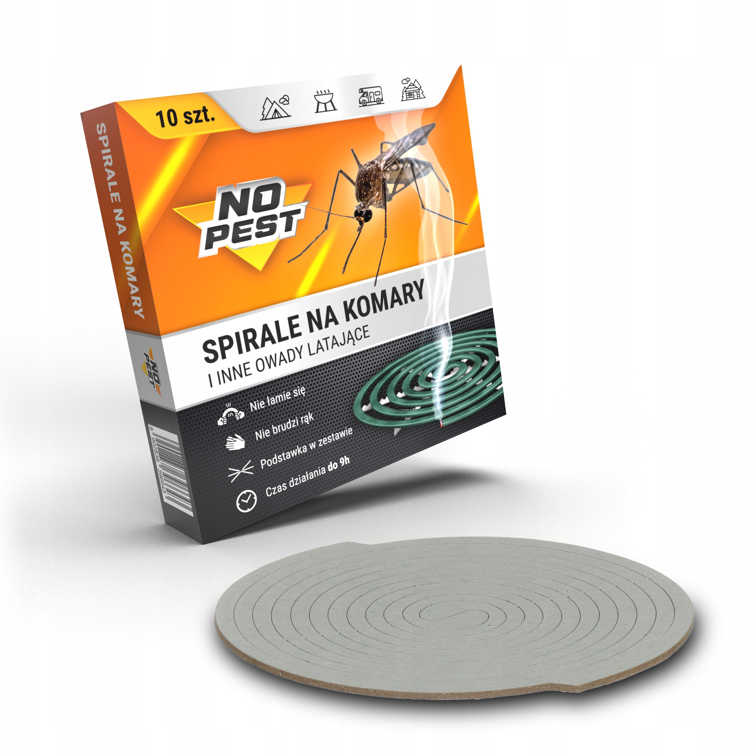 SPIRALE ŚRODEK ODSTRASZACZ NA KOMARY MUCHY MESZKI OSY NO PEST (10 SZT) Producent No-Pest