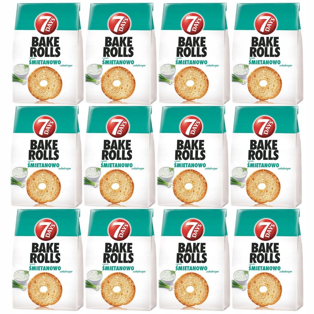 7 Days Bake Rolls Chlebové křupky s smetanově cibulovou příchutí 150 g x 12