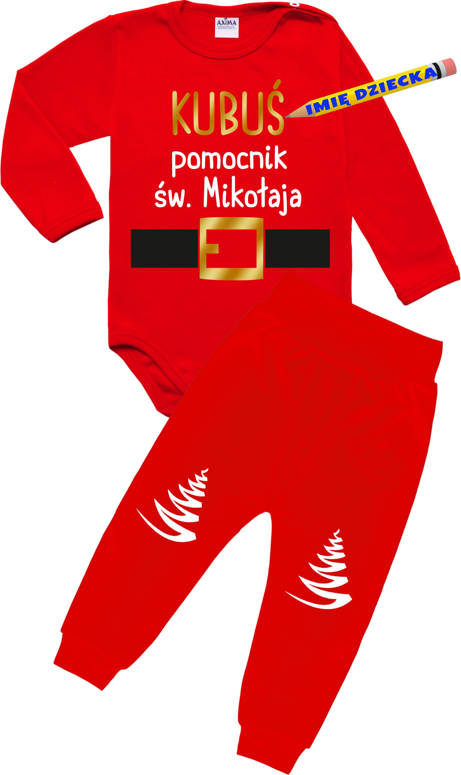 

Komplet, strój Pomocnik św. Mikołaja Imię r. 86