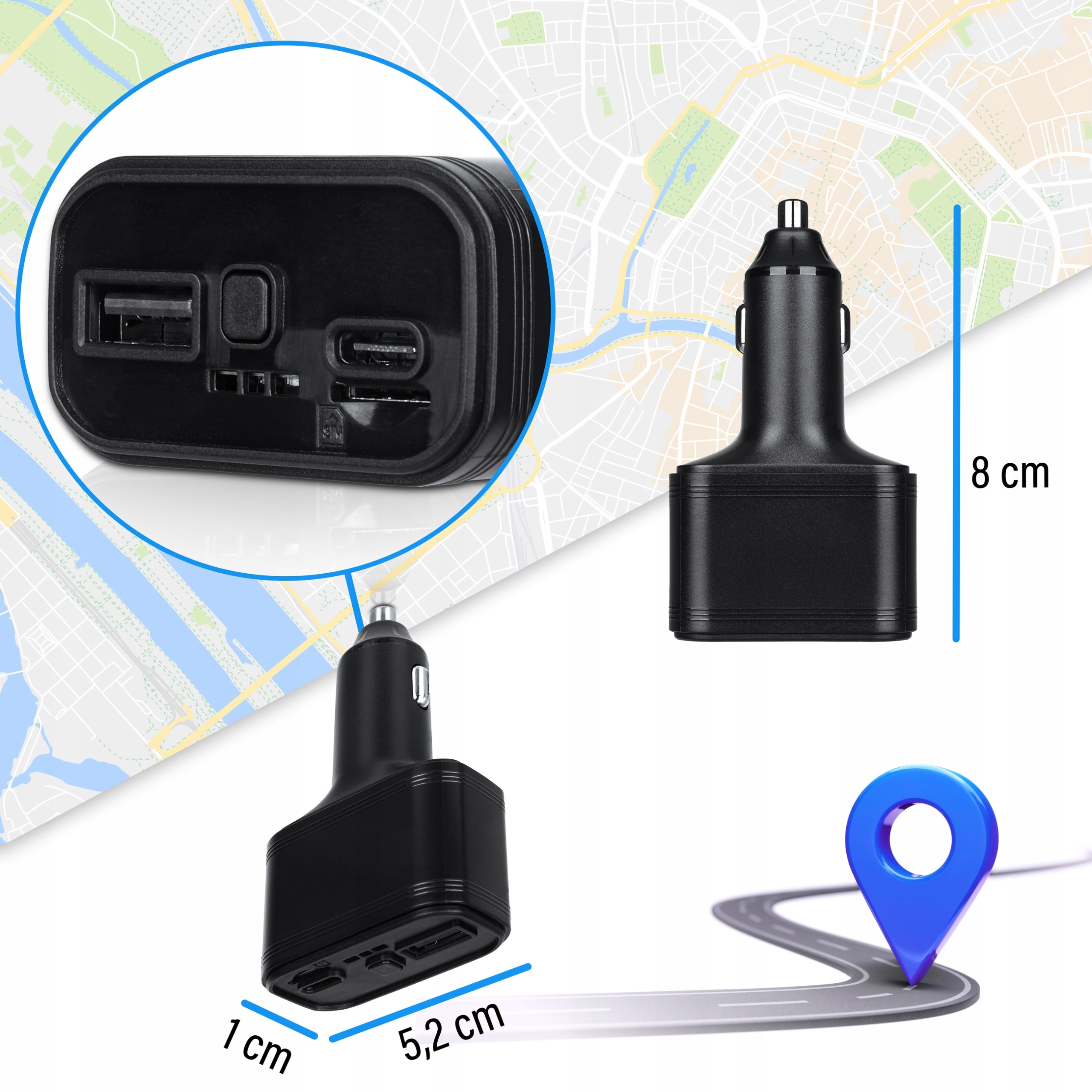 Lokalizator GPS 2G 4G UKRYTY W ŁADOWARCE PODSŁUCH ŚLEDZENIE APLIKACJA MK036 Model MV901N