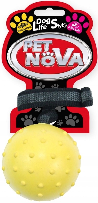 

Pet Nova Piłka aport. 6cm pasek vanilia żółta