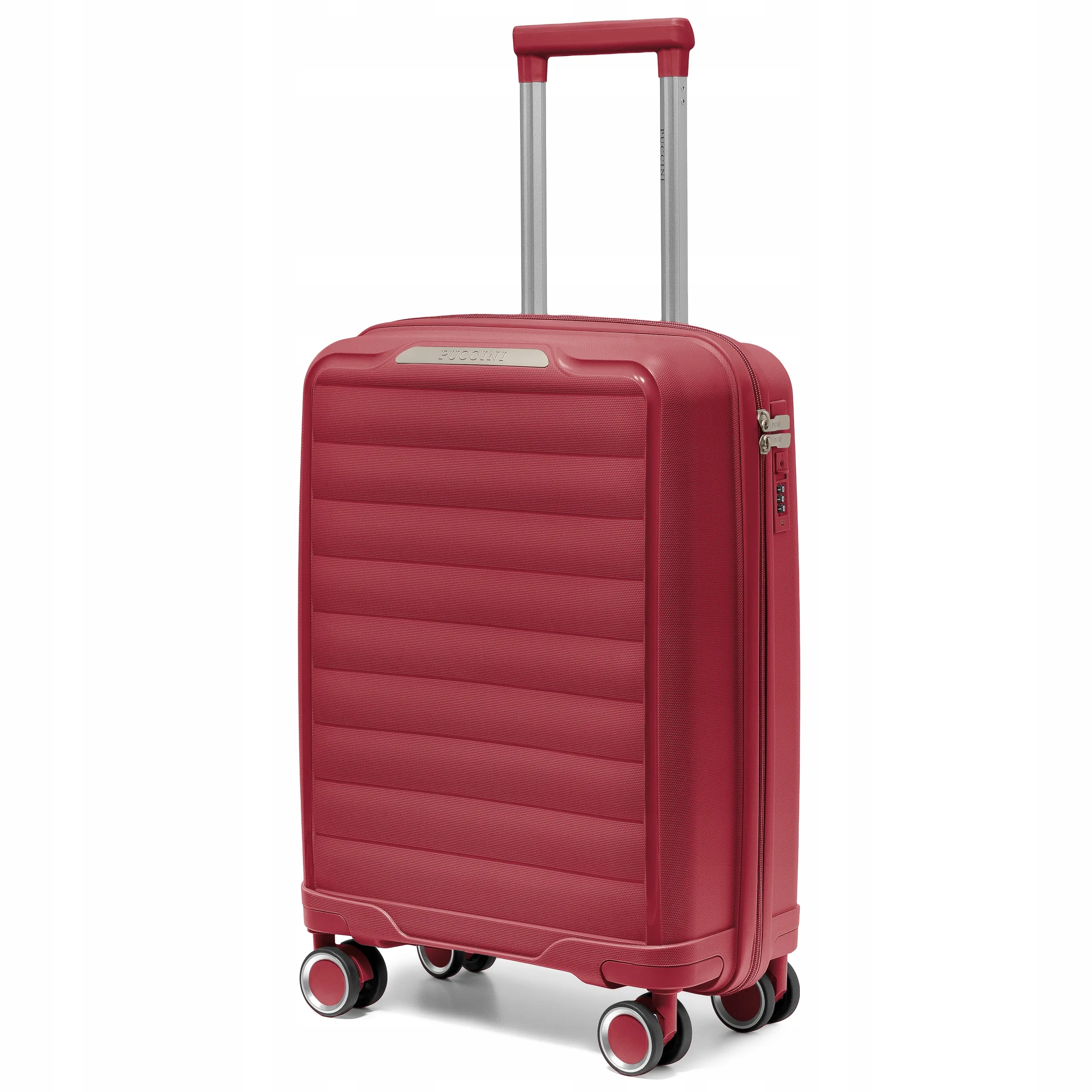 Puccini Walizka Kabinowa 4 Kółka Polipropylen Czerwona PP030C-3B