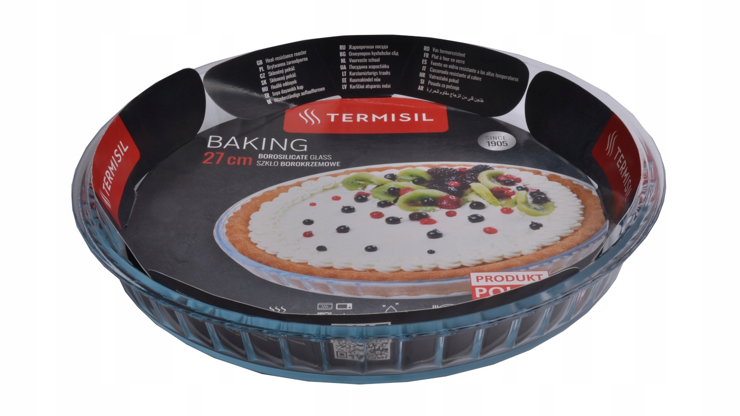

Szklana forma tartę żaroodporna pizzę kołacz 27cm