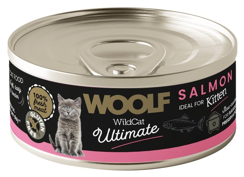 Levně 10X Woolf Ultimate Cat Kitten Losos 85g
