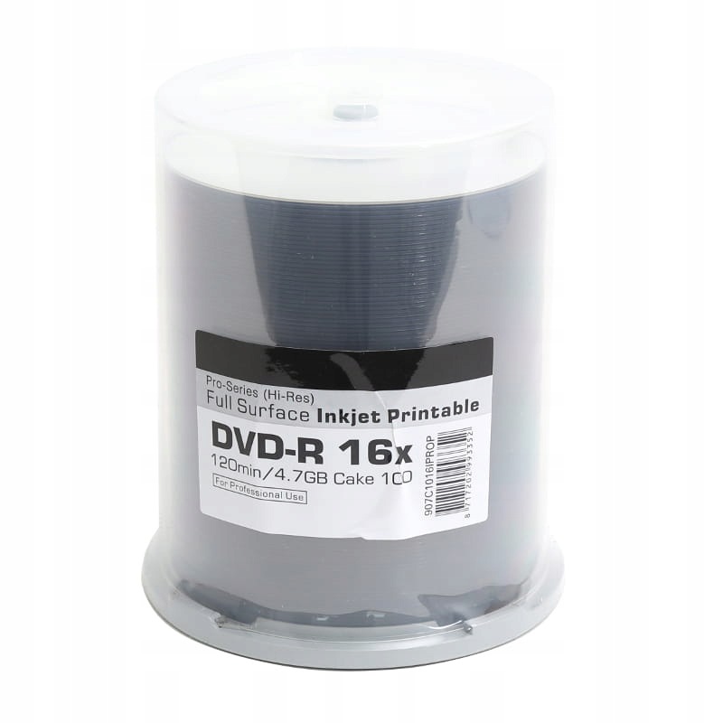 Traxdata Dvd-r 4,7GB 16X Pro Hi-res White Ink-print CAKE*100 907C1016IPROP