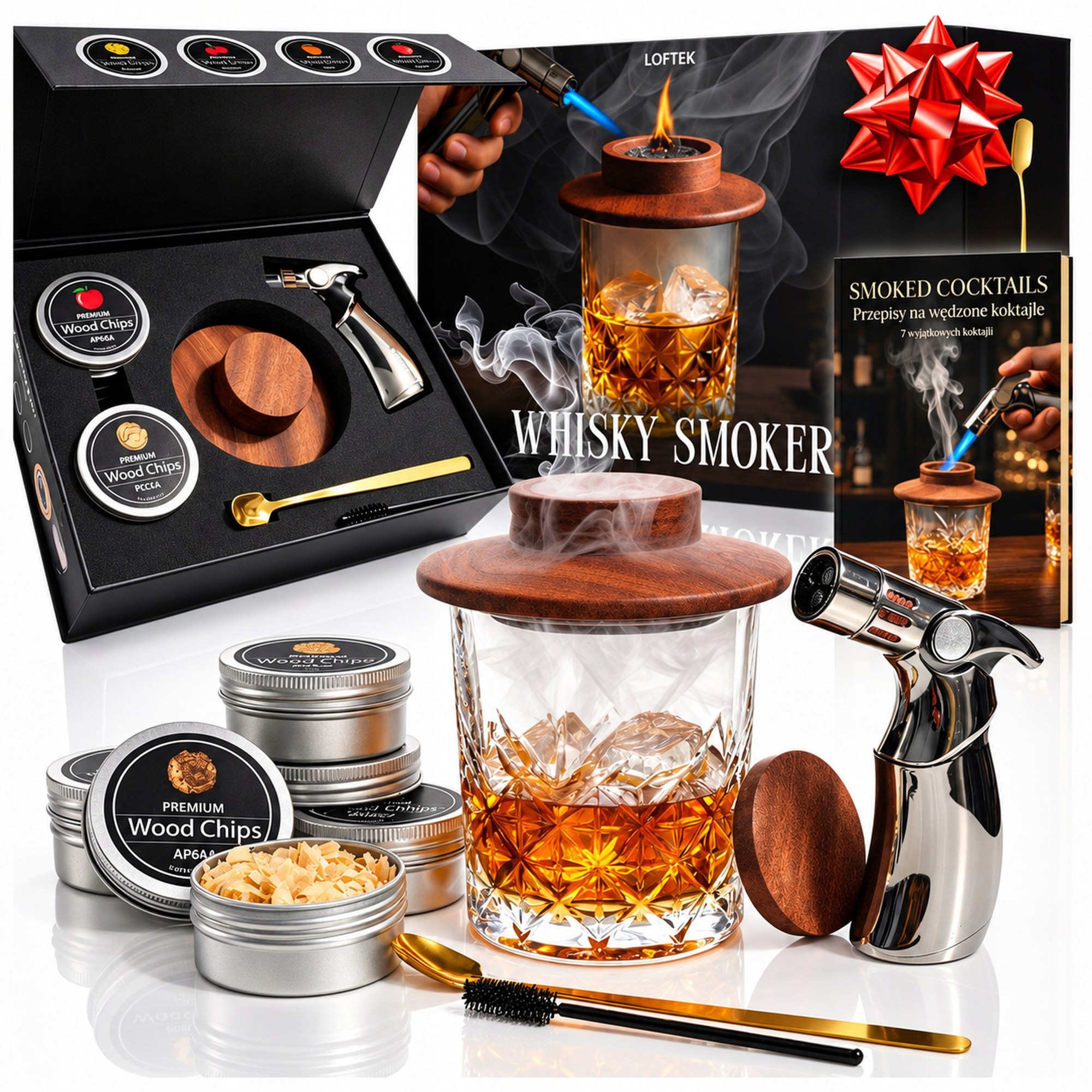 Sada na uzení Whisky Smoker na nápoje Dárek pro muže 11v1
