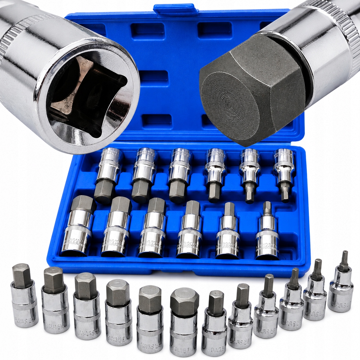 Klucze Nasadowe Imbus Hex 1/2'' Cr-V H5-H22 Nasadki Wpustowe Zestaw 12 El.
