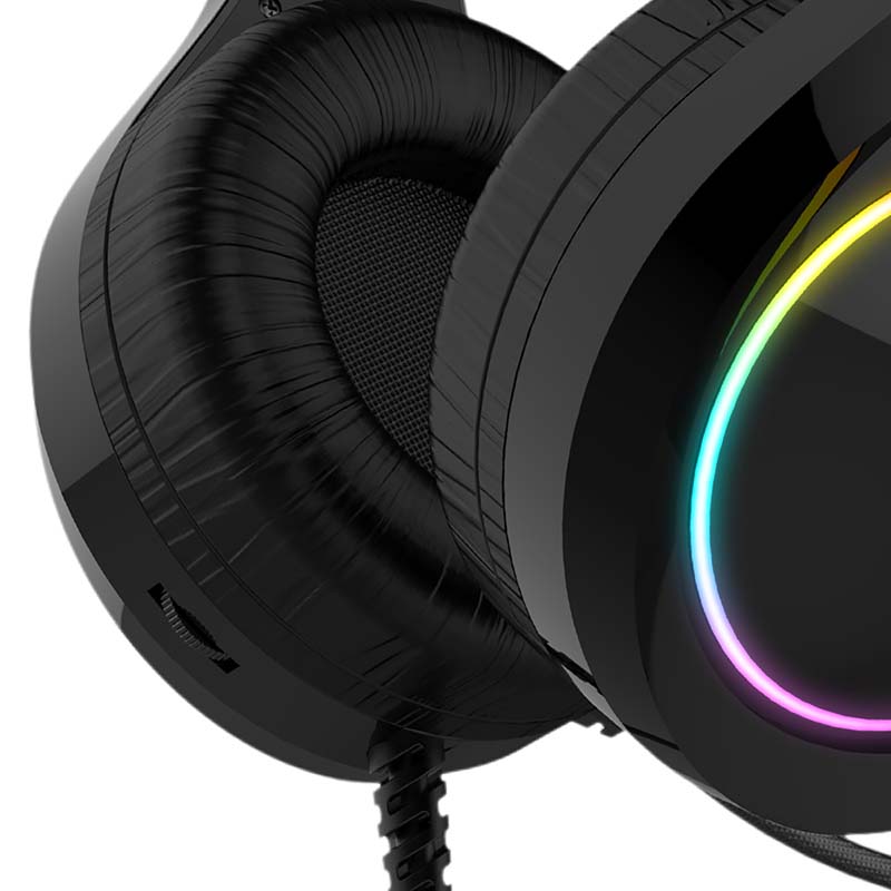 SŁUCHAWKI GAMINGOWE PRZEWODOWE GRACZY USB JACK 3,5 MM Z RGB Konstrukcja zamknięta