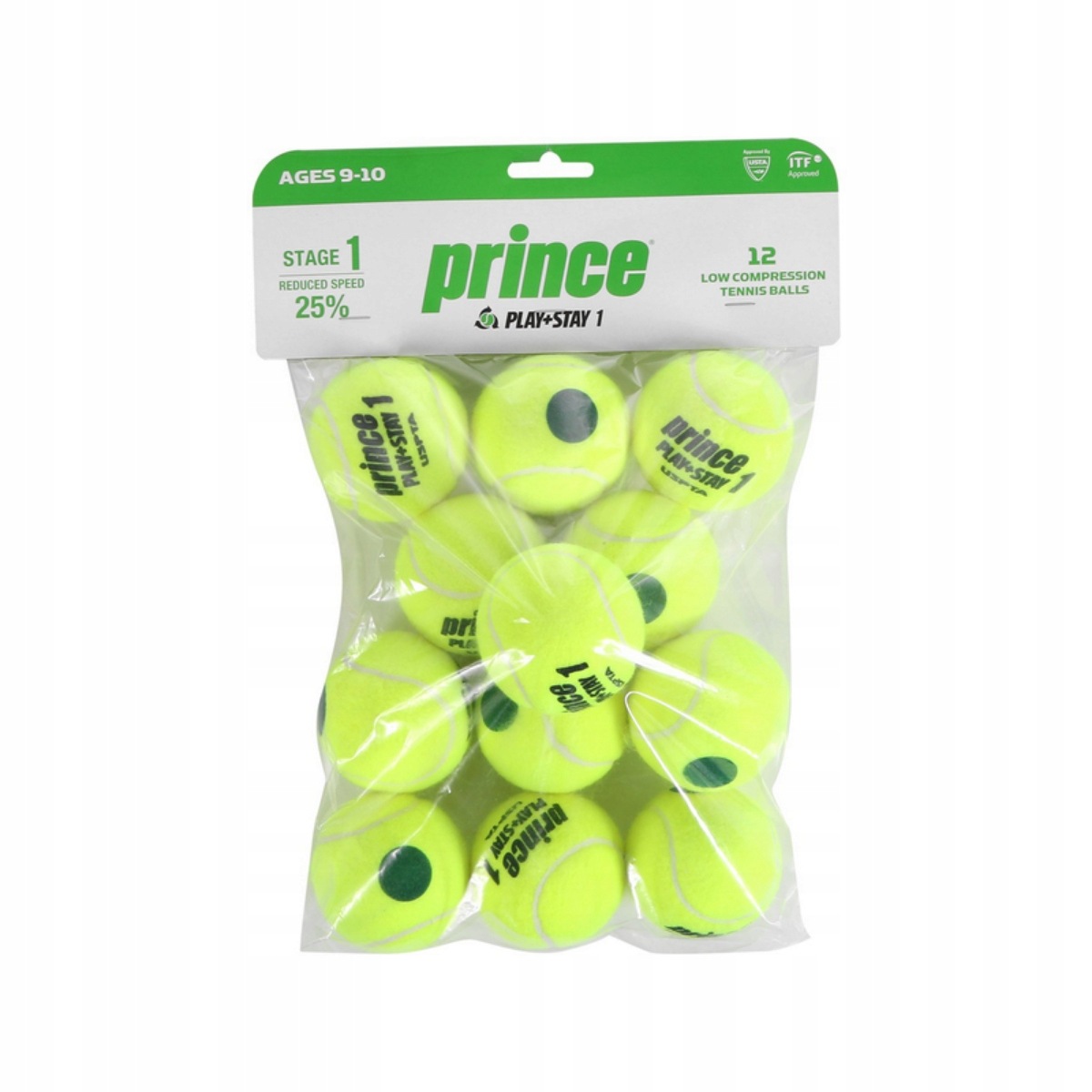 Piłki tenisowe Prince Stage 1 Green paczka 12 piłek