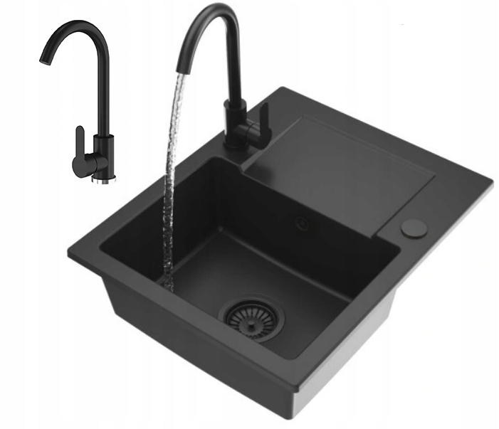 Drezová Jednokomorová Žulová batéria s odkvapkávačom kuchynská batéria