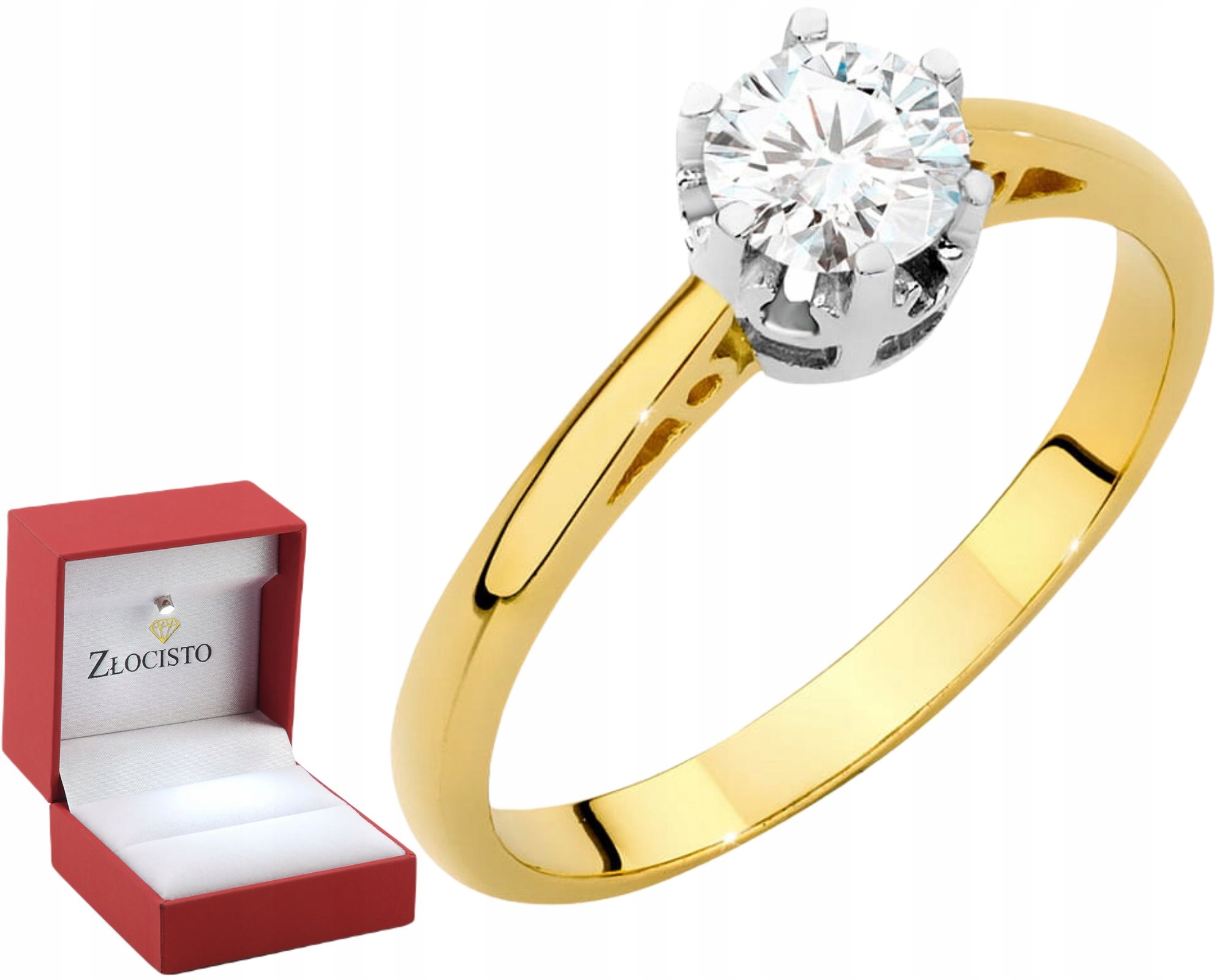 Zlatý Prstýnek S Laboratorním Diamantem Klasika 0,50 Ct 585 Gravírování