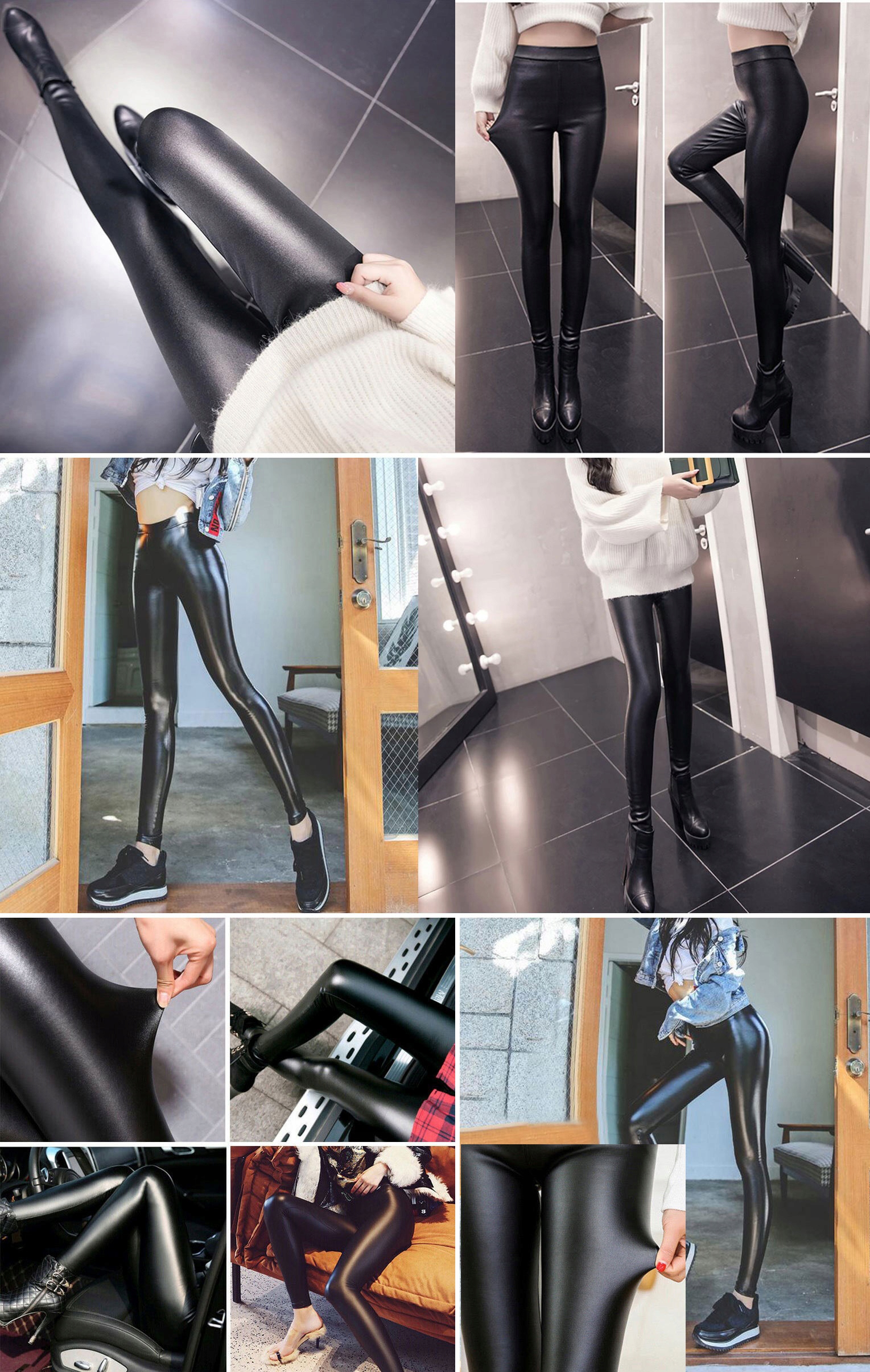 LEGINSY SKÓRA RURKI LATEX GETRY SPODNIE LATEKS 2XL Długość nogawki długa