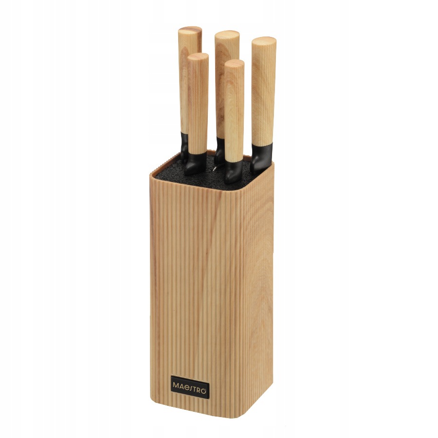 Sada 5 nožů v bloku stojanu Maestro MR-1417-WOODEN