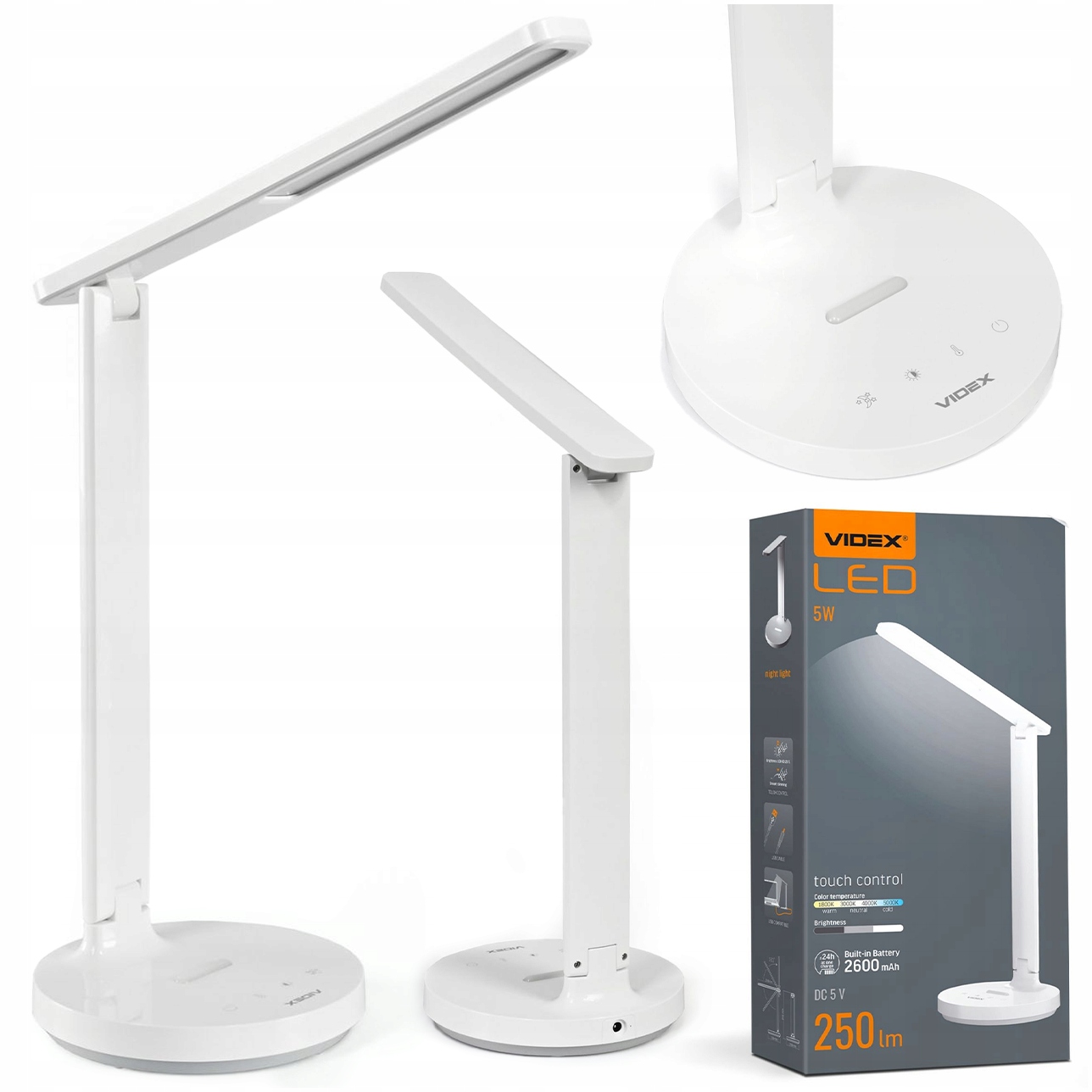 Lampka Biurkowa Led Akumulatorowa Regulacja Jasności Barwy Tryb Nocny