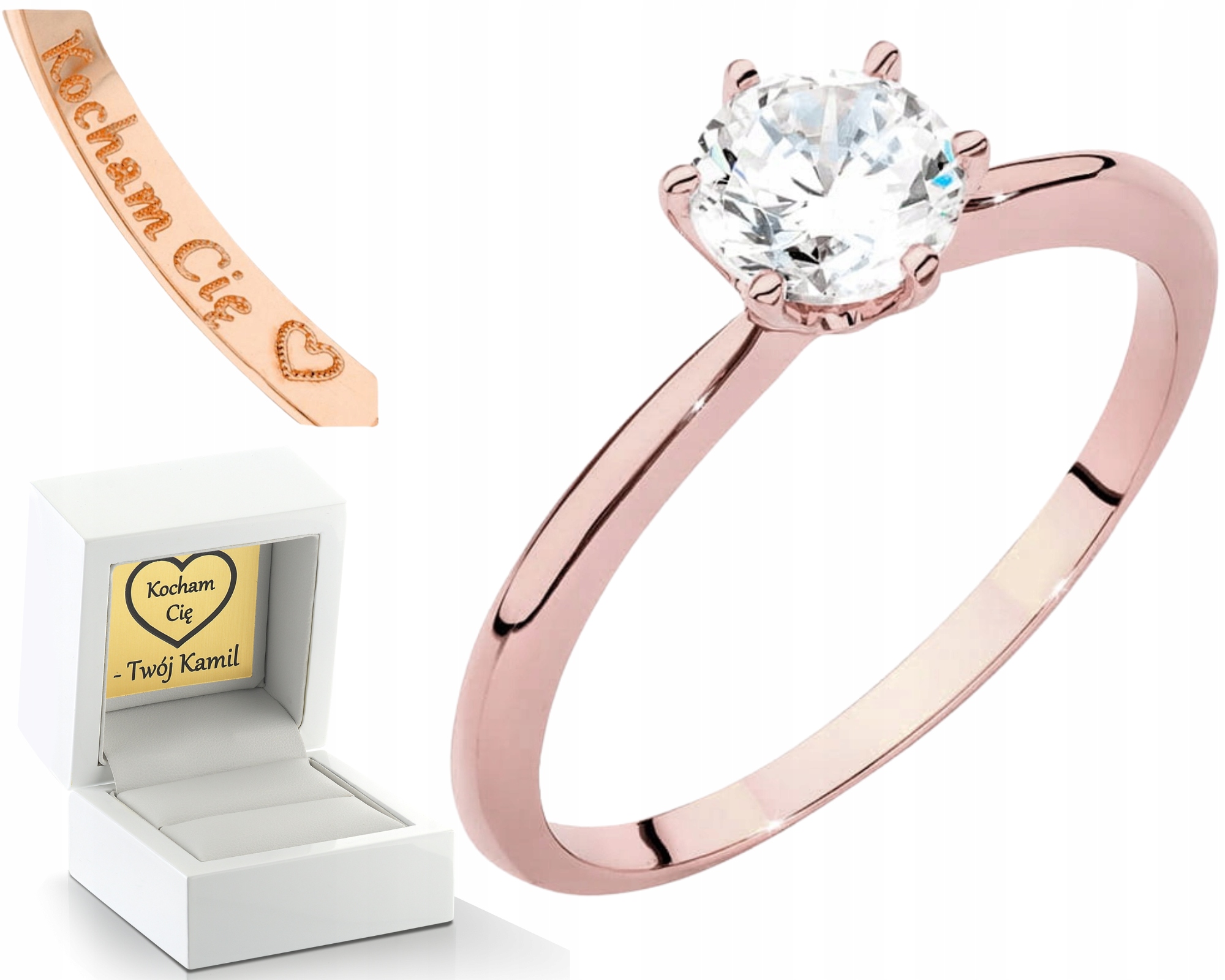 Růžové Zlato Prstýnek S Laboratorním Briliantem 0,70CT 585 Zlato