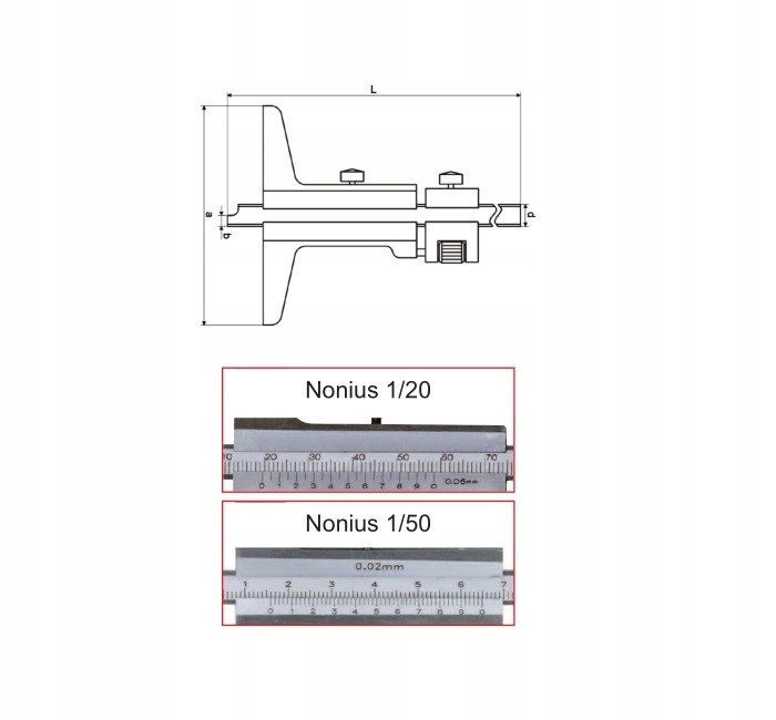 GŁĘBOKOŚCIOMIERZ MAGd 200 x 100 mm;0.02 Rodzaj analogowa