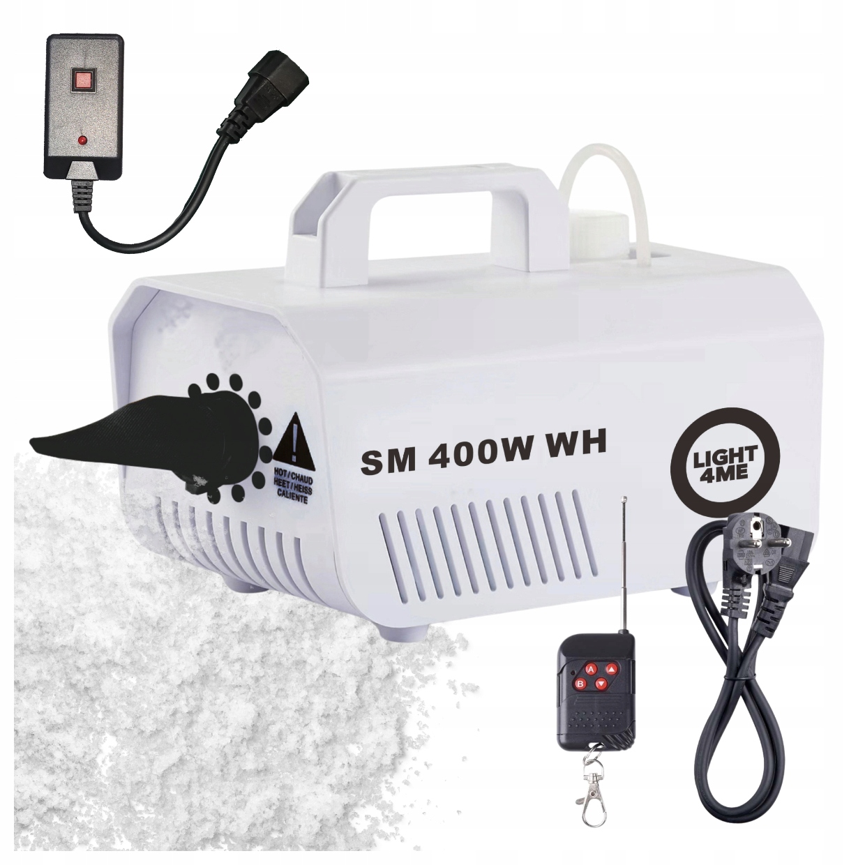 Wytwornica Śniegu Maszyna Do Sztucznego Śniegu Biała Pilot Bezprzewodowy