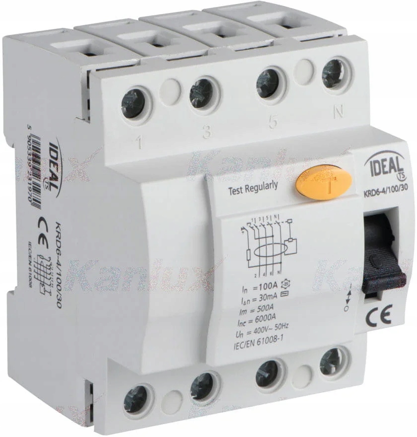 Diferenciální proudový spínač pro lištu TH35 Kanlux