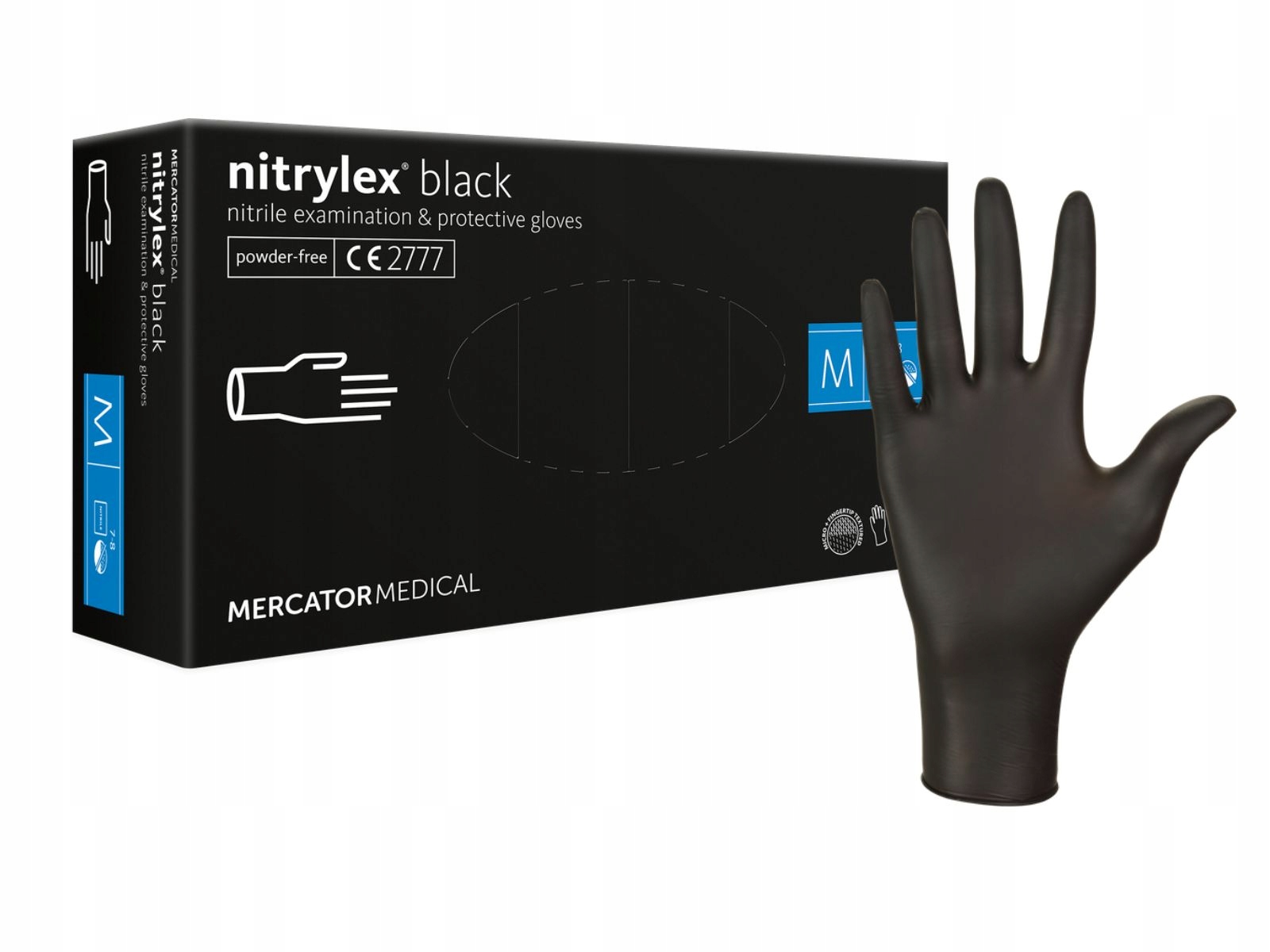

Rękawice Nitrylowe Nitrylex Black M Bezpudrow A100