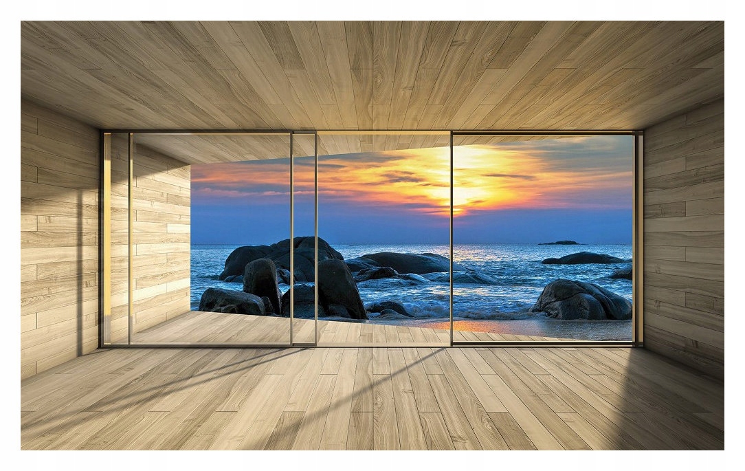 Fototapeta Západ slnka more krajina oranžová obloha 350x250 lepidlo