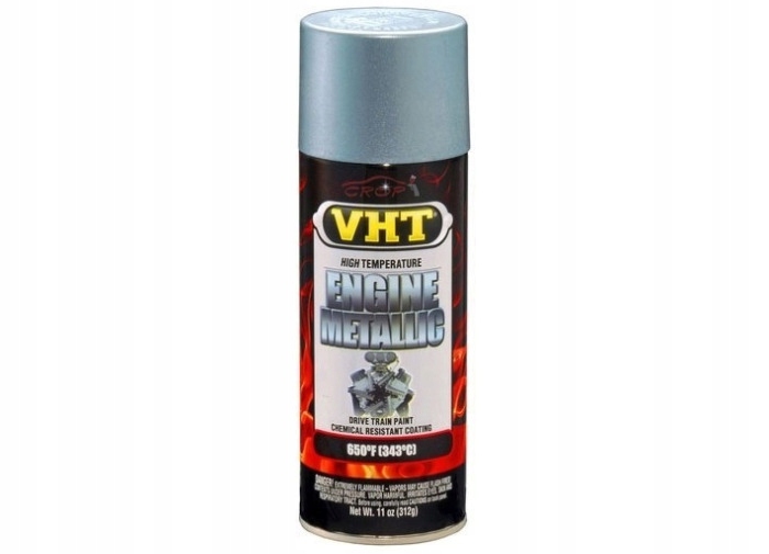 Vht Metaliczny lakier do silników wytrzymujący temperaturę do 343°C, tytanowo-srebrny