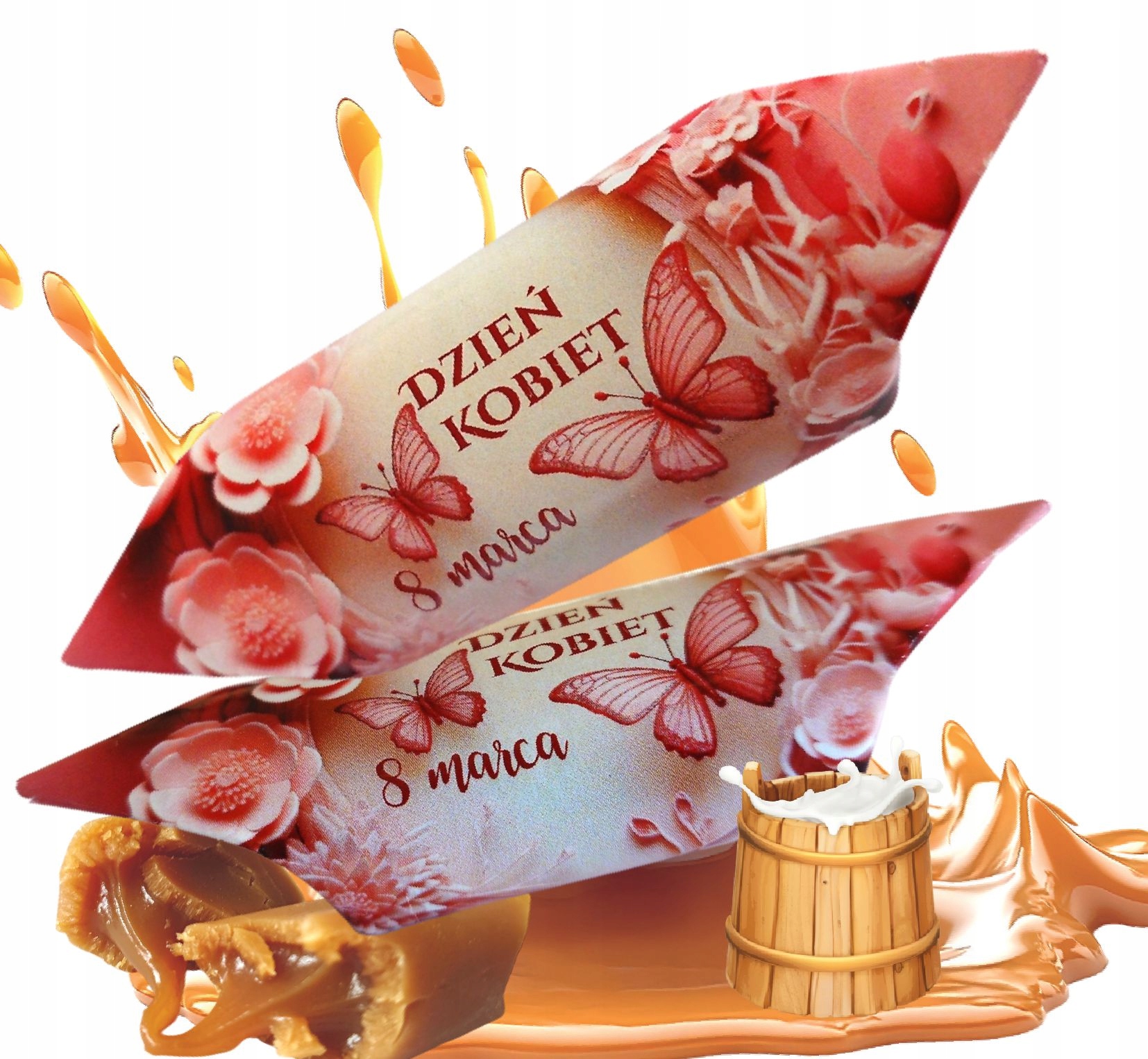 Levně Bonbóny Krówki na Den žen Krásné a elegantní vzory 2 kg Hotový dárek